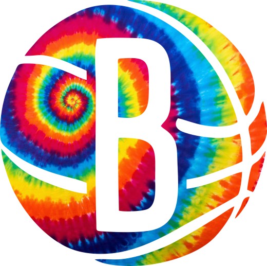 Brooklyn Nets rainbow spiral tie-dye logo vinyl decal